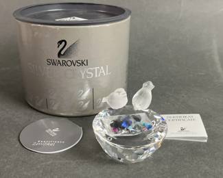 Lot 27 | Swarovski Silver Crystal Birds & Birdsbath