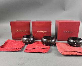 Lot 72 | 3 Salvatore Ferragamo Wide Cuff Bracelets