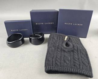 Lot 42 | Ralph Lauren Black Bangles and New Neck Scarf