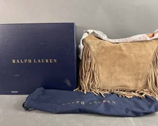 Lot 43 | New Ralph Lauren Suede Hobo Bag