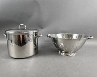 Lot 235 | Stainless Steel Stock Pot and Colander