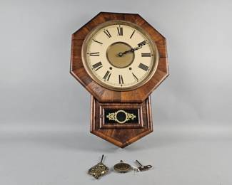 Lot 392 | Vtg New Haven 8 Day Octagon Wall Clock