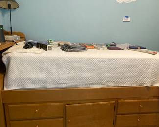 Twin bed with under bed storage