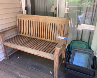 Teak garden seat