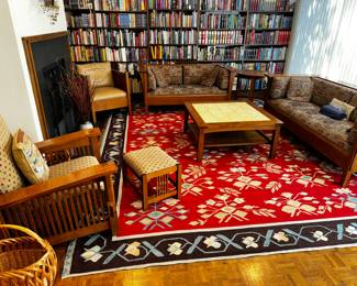 Books and Stickley Furiture is Sold, carpet is still for sale