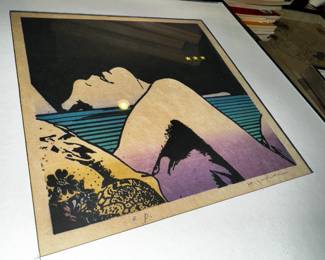 Hodaka Yoshida woodblock + photo etching Erotic Series ARTIST PROOF