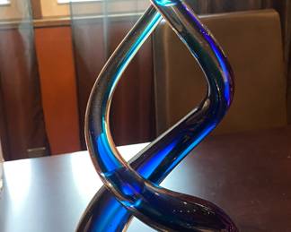 Badash Crystal Touch Of The Blues Murano Style Art Glass