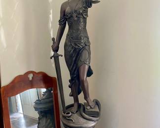 Blind justice resin statue