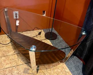 Glass/wood/metal coffee table