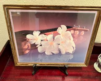 Framed Print "Plumeria & Guitar"