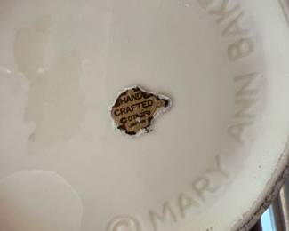 Mary Ann Baker Handcrafted Ivory Pitcher with Cactus Design