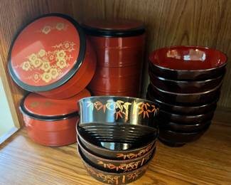 Assortment of Japanese Lacquerware