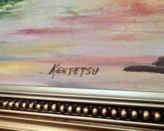 Japanese Village Painting by Kentetsu