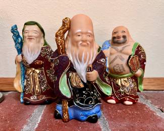 Set of 3 Japanese “Katani” Seven Gods of Good Fortune Figurines