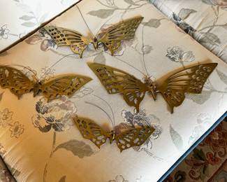 Set of 4 Brass Butterflies