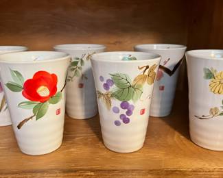 Set of 6 Japanese Hiromi Ichida Stoneware Cups