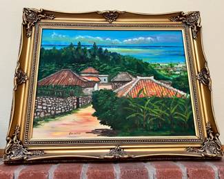 Japanese Village Painting by Kentetsu