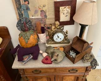 ODD FELLOWS BOX, ANTIQUE CLOCK