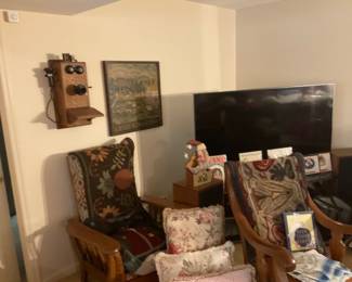 ANTIQUE WALL PHONE. ANTIQUE ROCKERS