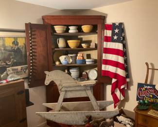 CHERRY WOOD CORNER CABINET