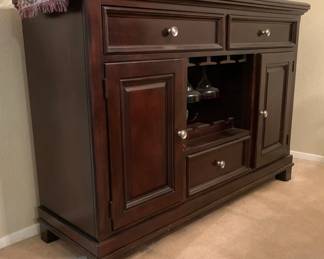 Solid wood buffet with wine rack