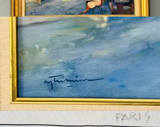 Framed Oil on canvas painting signed by artist Nguyen Tri Minh  LE MARCHE SAINT OWEN 