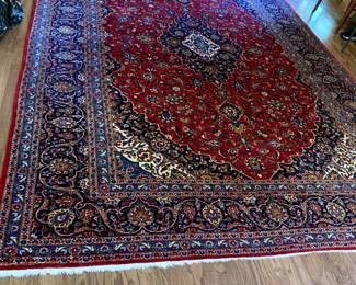 #3 Iran hand knotted rug burgundy blue cram 108x13 $350