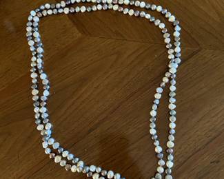 #215	31" Moroccan Pearl Necklace black and white 	 $125.00 			
