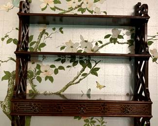 #27	wood wall shelf with 3 drawers 31x8x36	 $175.00 
