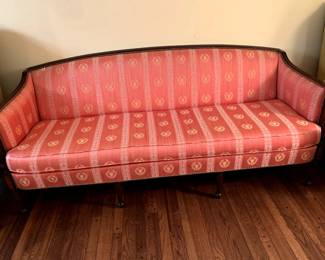 #24	Hickory Chair Camel Back Sofa w/Nailhead trim w/wood accents 78" Long	 $200.00 
