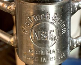 #128	Stainless Steel 6 Shelf Metal Shelf - on Wheels - 48x18x76 - adjustable	 $75.00 
