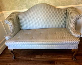 #17	Love Seat Blue/Green w/gold Accents - 58" Long w/q/a Claw Feet	 $175.00 
