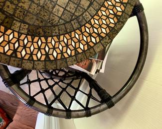 #6	loose top marble top end table wicker base 24x25	 $125.00 
