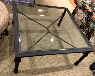 #93	Metal Iron Base w/glass top coffee Table  - 36x16	 $100.00 
