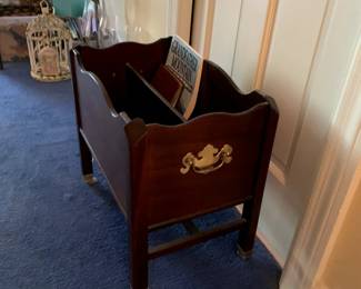 #59	Wood Rolling Magazine Stand - 18x11x16	 $35.00 
