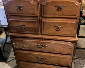 #114	Wood 7 Drawer Chest of Drawers (as is finish) 34x18x50	 $50.00 
