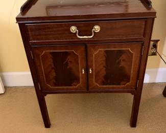 #29	Wood Councill Table w/2 Doors & 1 Drawers (as is finish) - 22x16x28	 $65.00 
