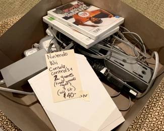 #190	Nintendo Wii Console Control and 2 games Tiger woods golf  wii fit 	 $40.00 
