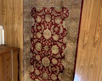 #62	red hand knotted rug 3x5	 $75.00 
