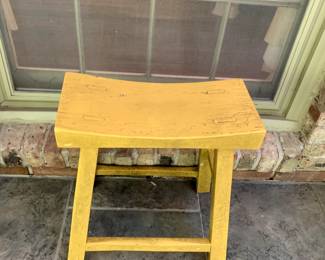 #151	Yellow painted Wood Stool - 19" tall	 $20.00 
