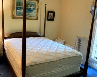 #45	4 post queen bed frame 	 $200.00 
