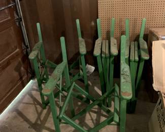 #108	Set of 4 Wood Asian Directors Chairs (missing Fabric)	 $40.00 
