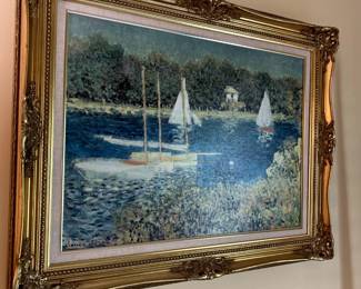 #50	Print of Water w/sailboats in Gold wood Frame - 30x41	 $65.00 
