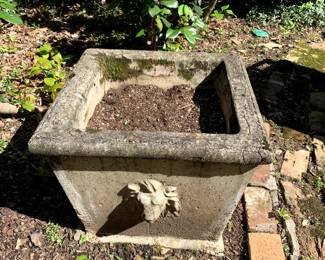#135	Square Concrete Pot w/lions Head on 4 Sides - 20"Sq x 17" Tall - You Move	 $75.00 
#136	Square Concrete Pot w/lions Head on 4 Sides - 20"Sq x 17" Tall - You Move	 $75.00 
