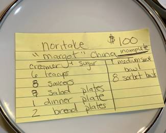 #101	Noritake "margot" China - Incomplete (missing dinner plates)	 $100.00 
