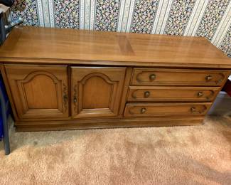 #153	Wood TV table w/3 drawers & 2 doors - 54x17x22	 $100.00 

