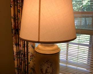 #40	Yellow Ceramic Lamp w/Asian Person Painted on it - 34" Tall	 $75.00 

