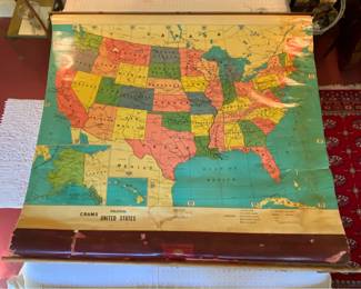 Vintage pulldown school map. We have 4 more.