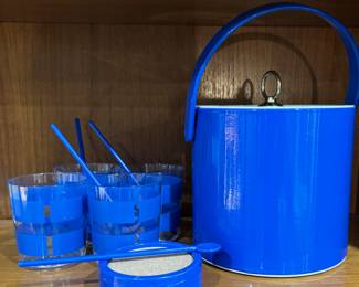 70s bar set in Yves Klein blue