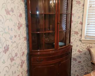 Bowfront mahogany corner cabinet 